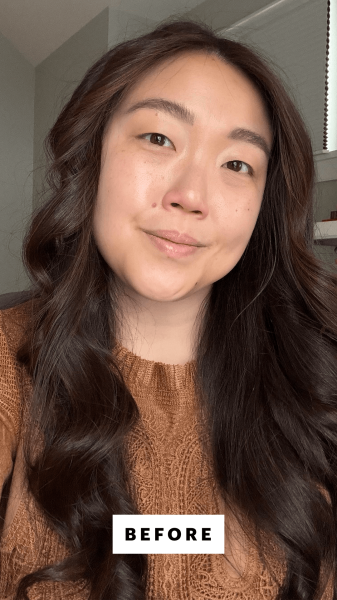 Lee before applying the Chanel Les Beiges Healthy Glow Foundation